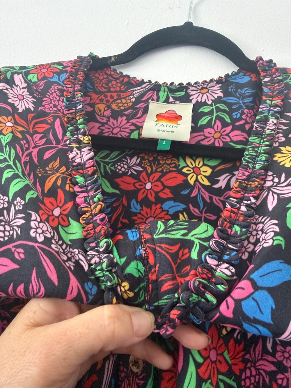 Floral Button-Front Midi Dress in Multicolor - Picture 6 of 14